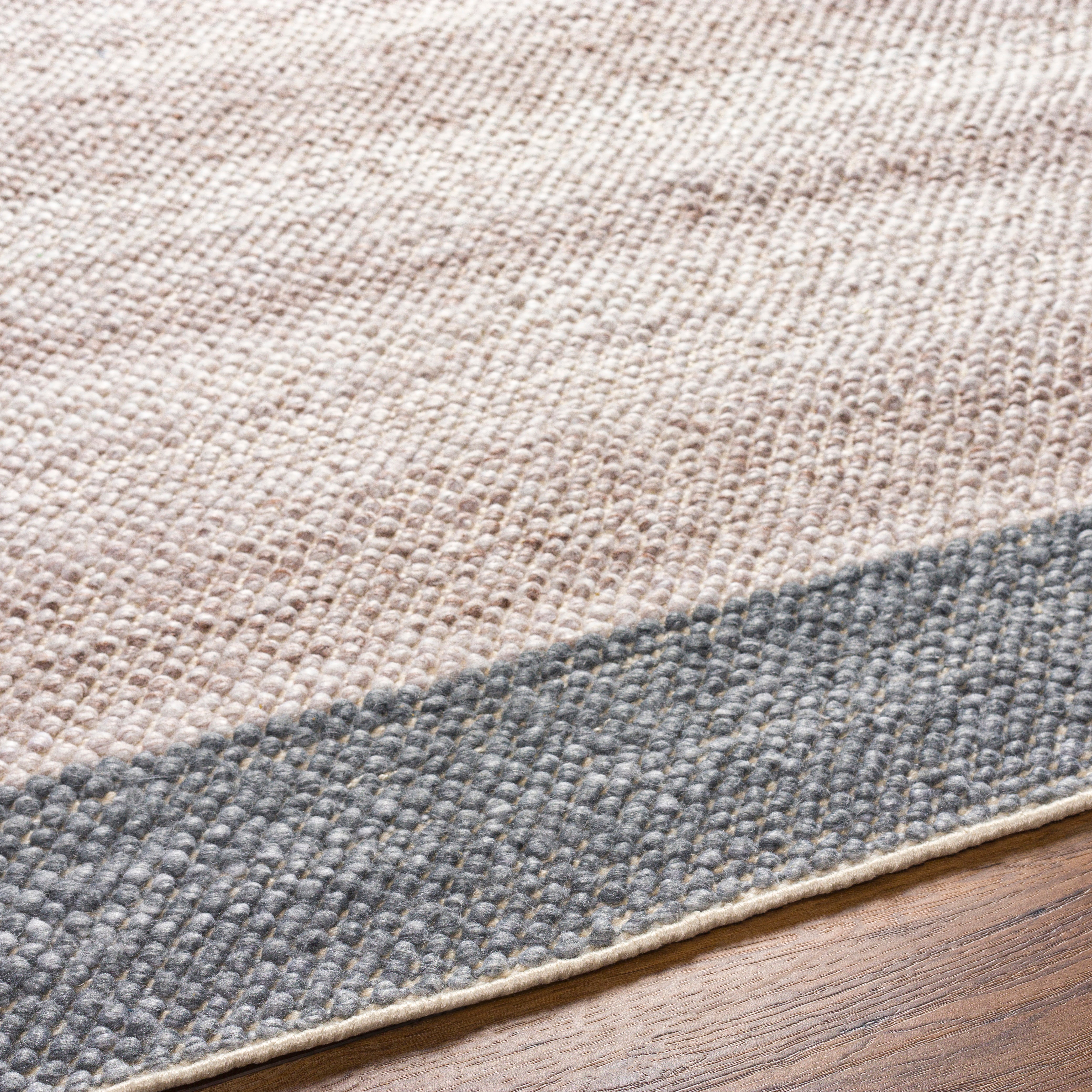 Reika Hand Woven Off White and Gray Recycled PET Yarn Rug