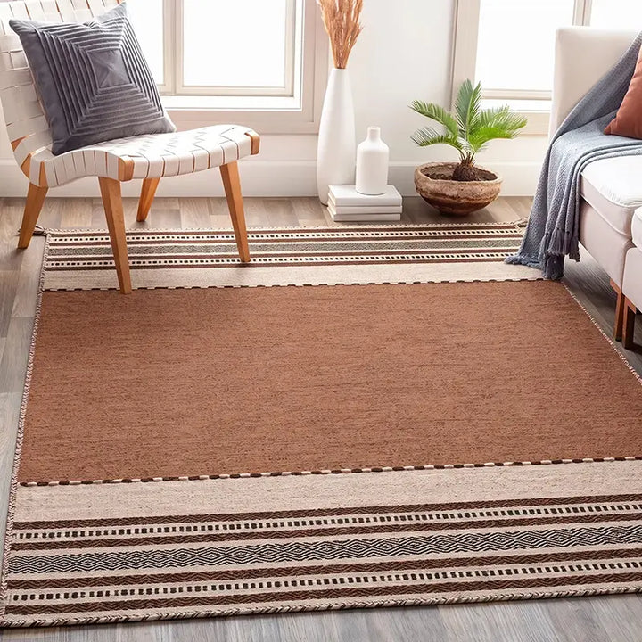 Handwoven Trenza Dusty Pink Cotton Rug