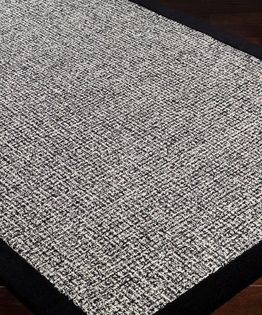 Hand Tufted Solid Siena Black Wool Rug