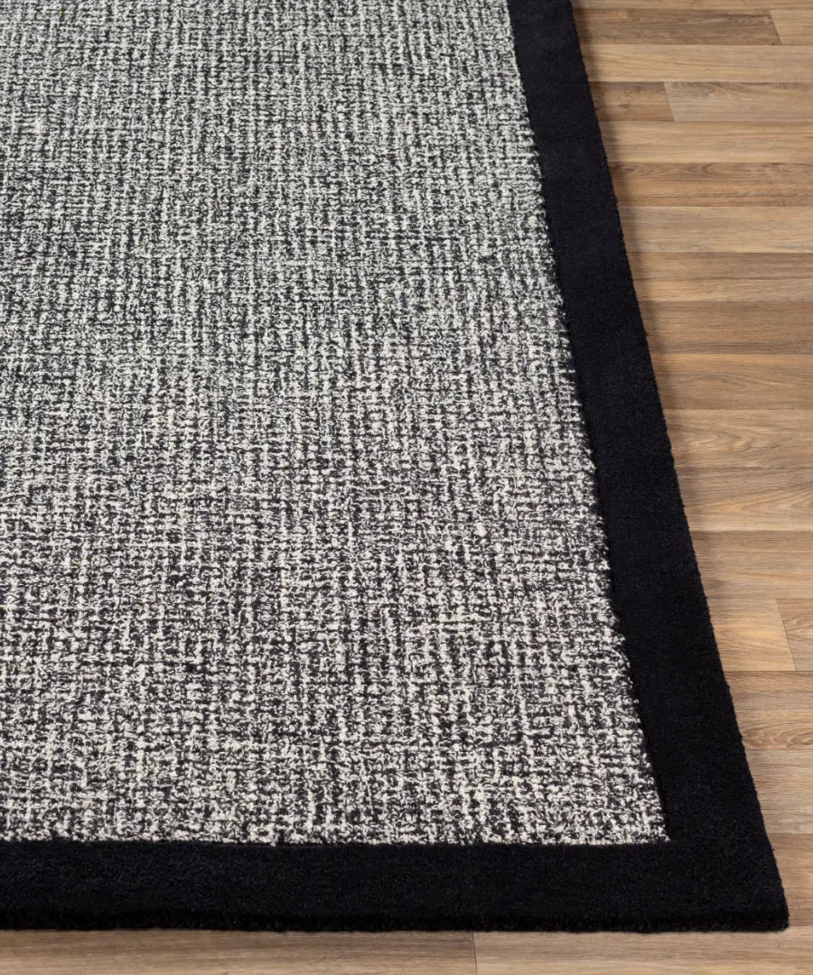 Hand Tufted Solid Siena Black Wool Rug