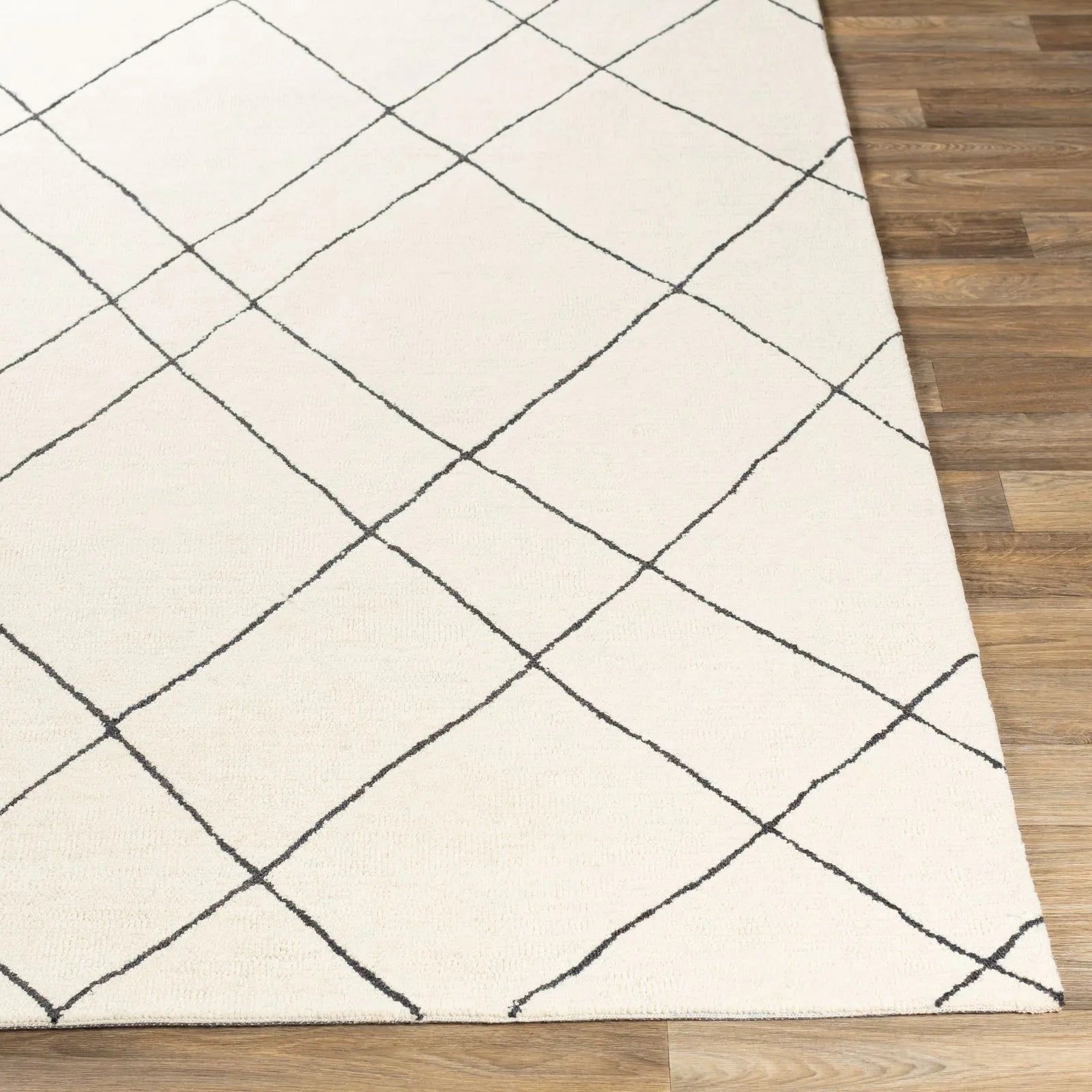 Hand Tufted Sinop Cream Wool Rug