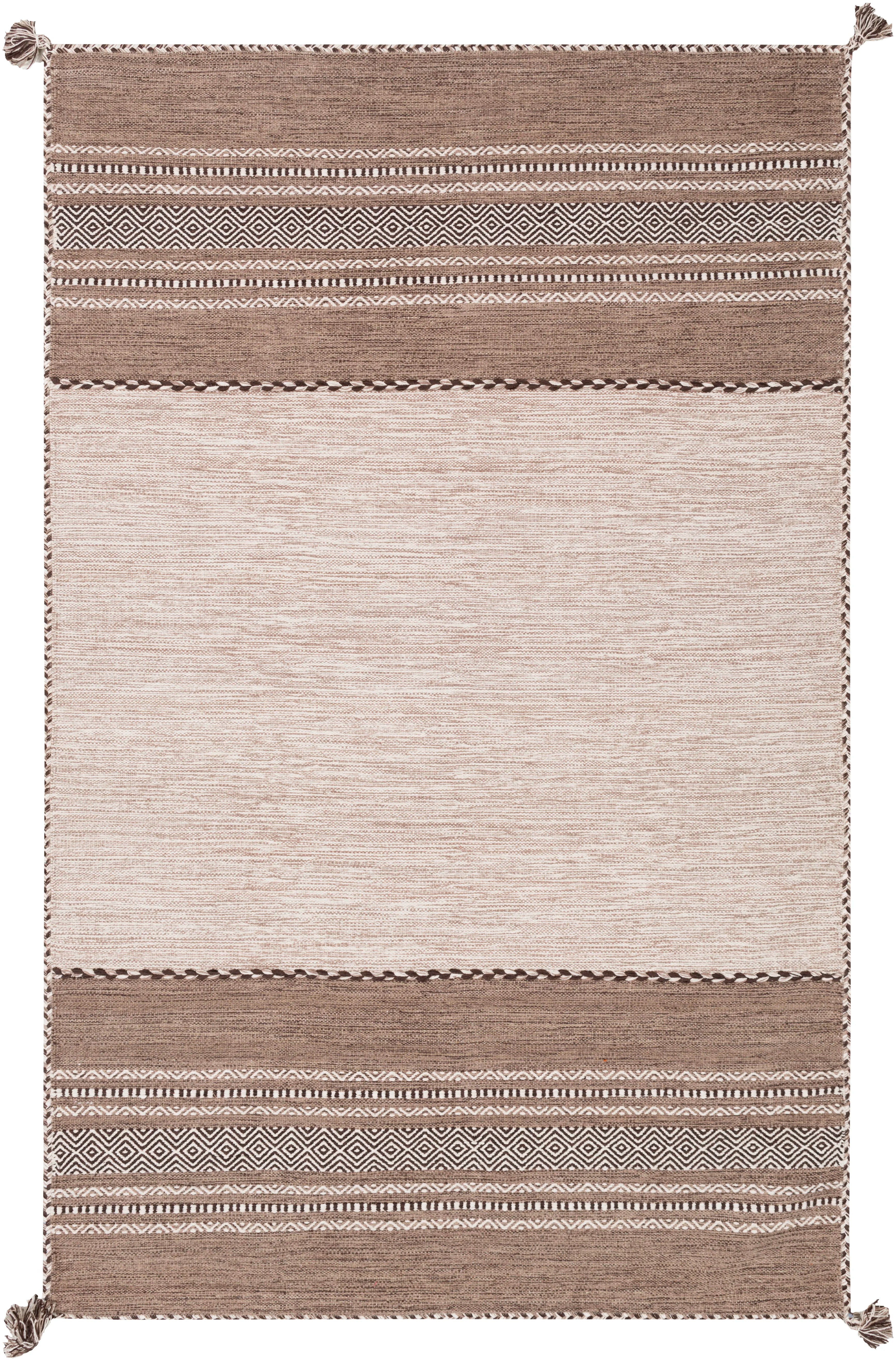 Handwoven Trenza Brown Cotton Rug