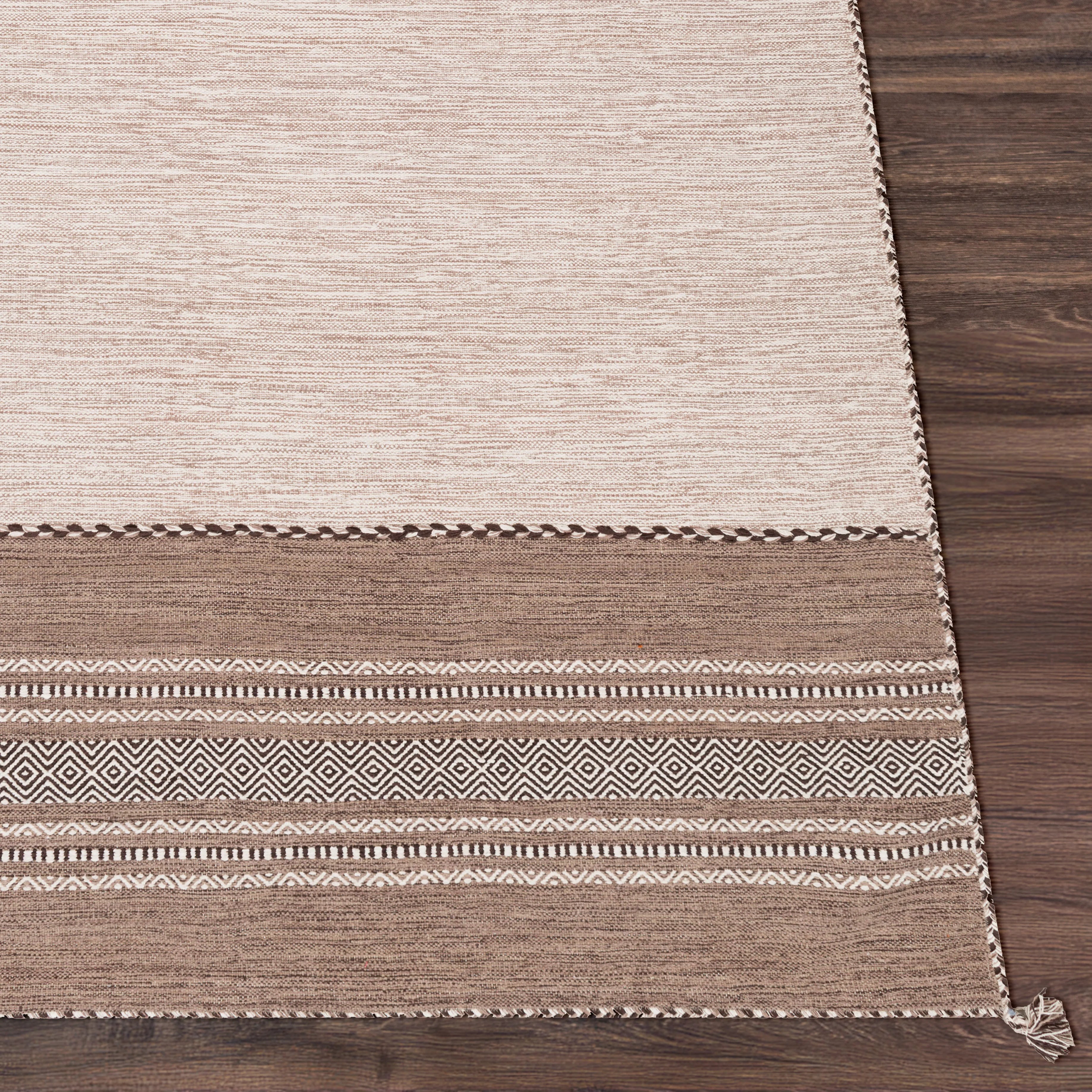 Handwoven Trenza Brown Cotton Rug