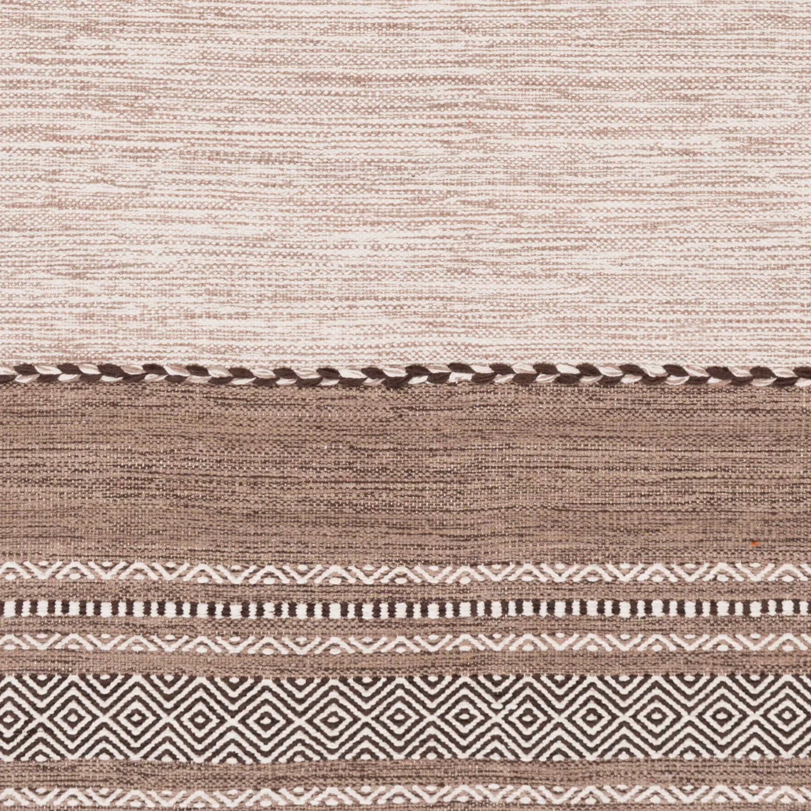 Handwoven Trenza Brown Cotton Rug