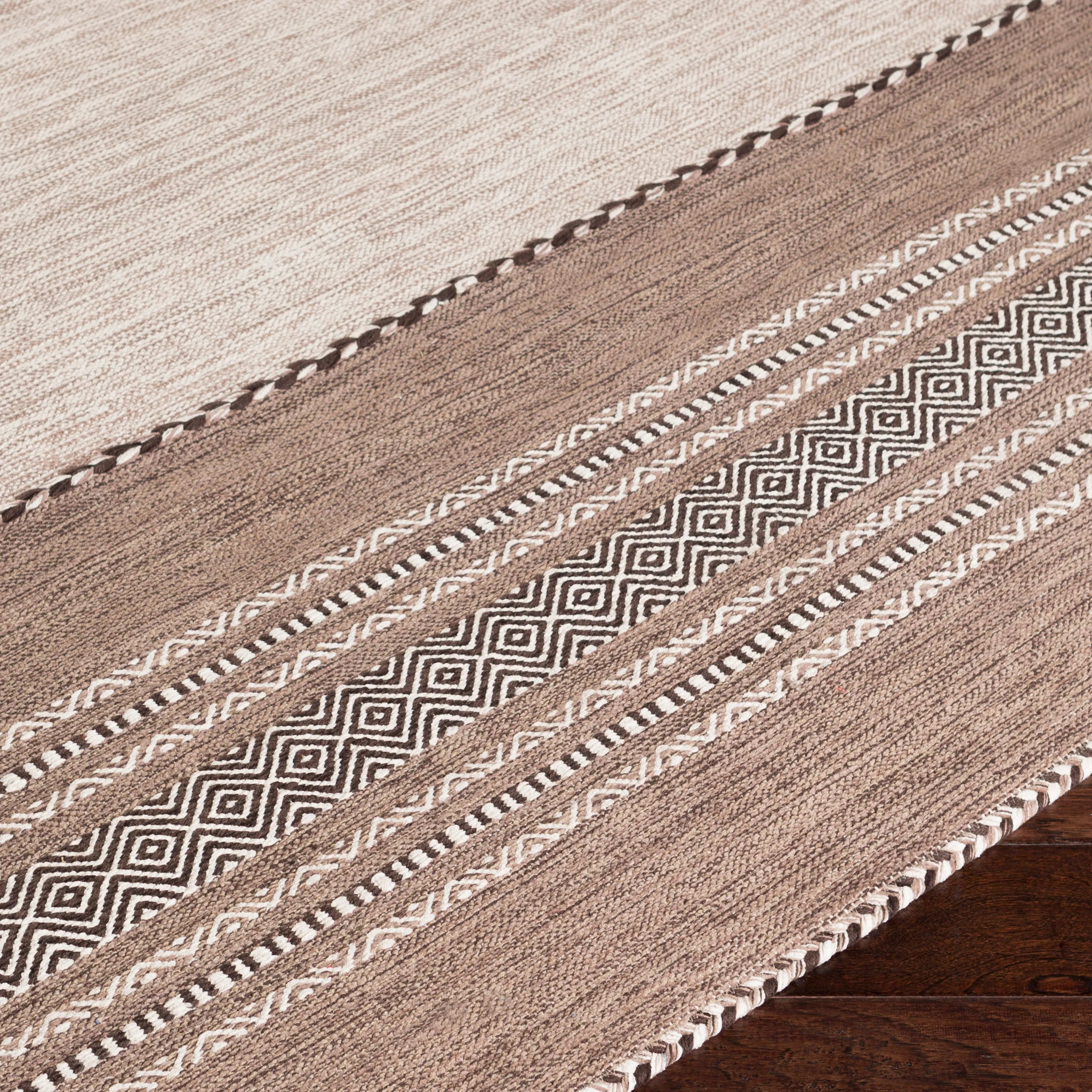 Handwoven Trenza Brown Cotton Rug