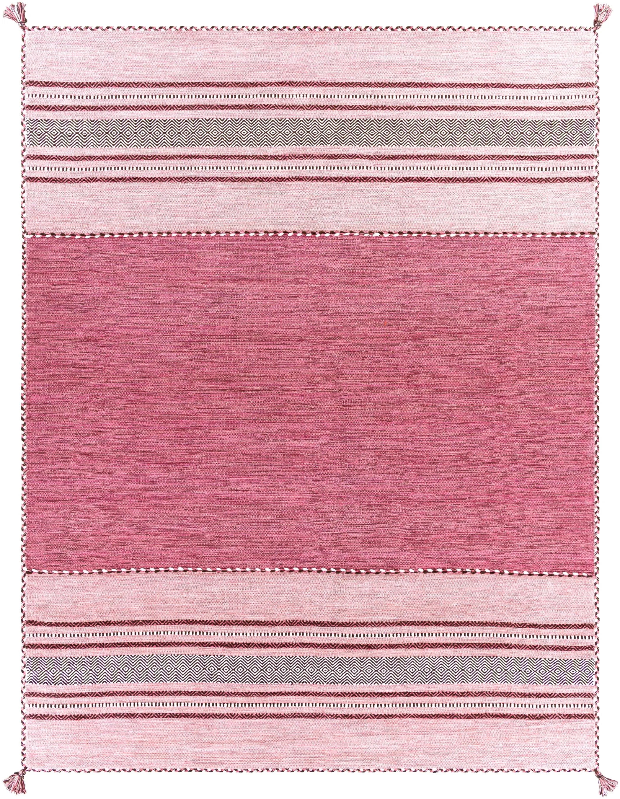Handwoven Trenza Pink Cotton Rug