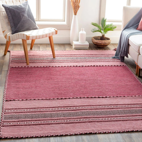 Handwoven Trenza Pink Cotton Rug