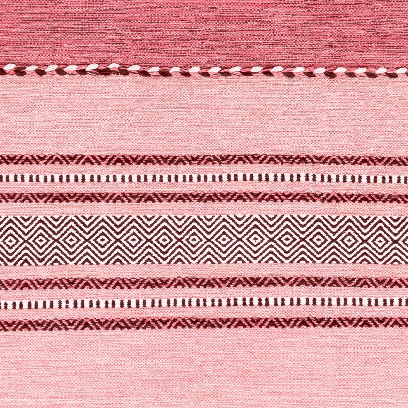 Handwoven Trenza Pink Cotton Rug