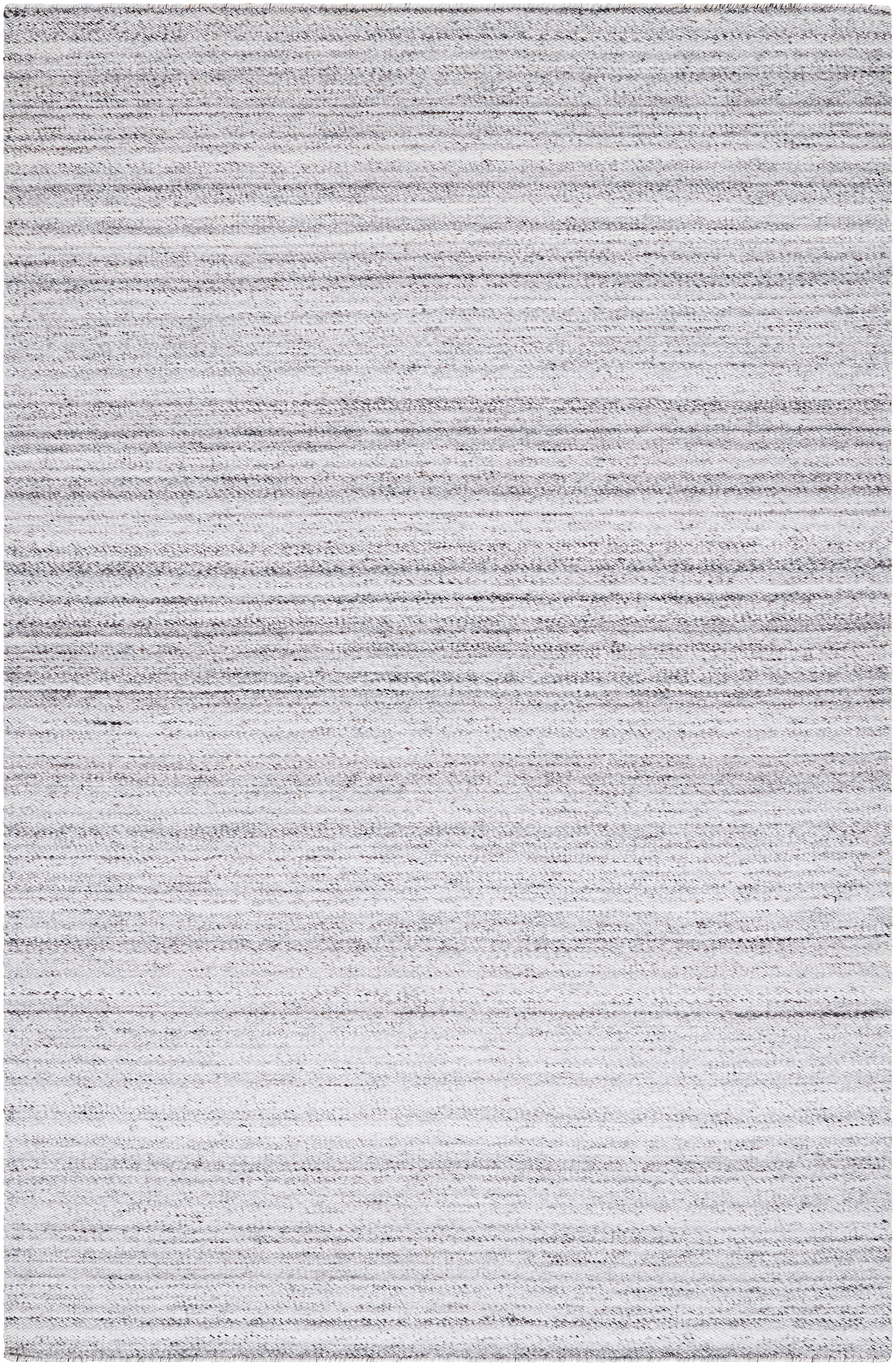 Hand Woven Verna Cream and Light Grey Striped Recycled Pet Yarn Rug