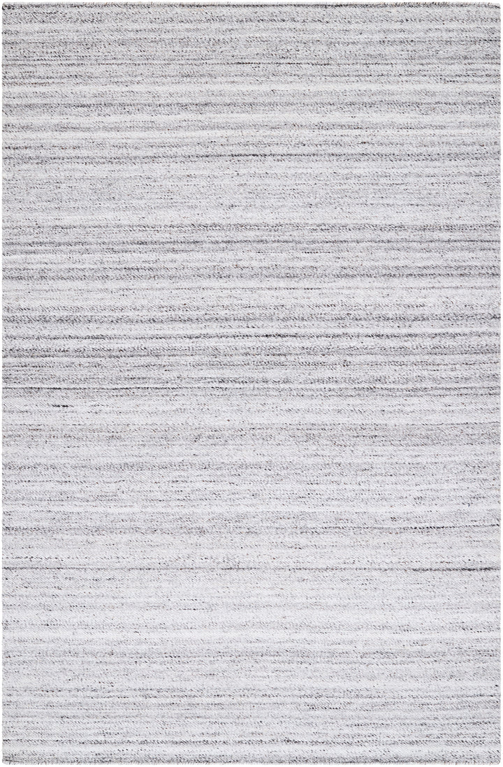 Hand Woven Verna Cream and Light Grey Striped Recycled Pet Yarn Rug