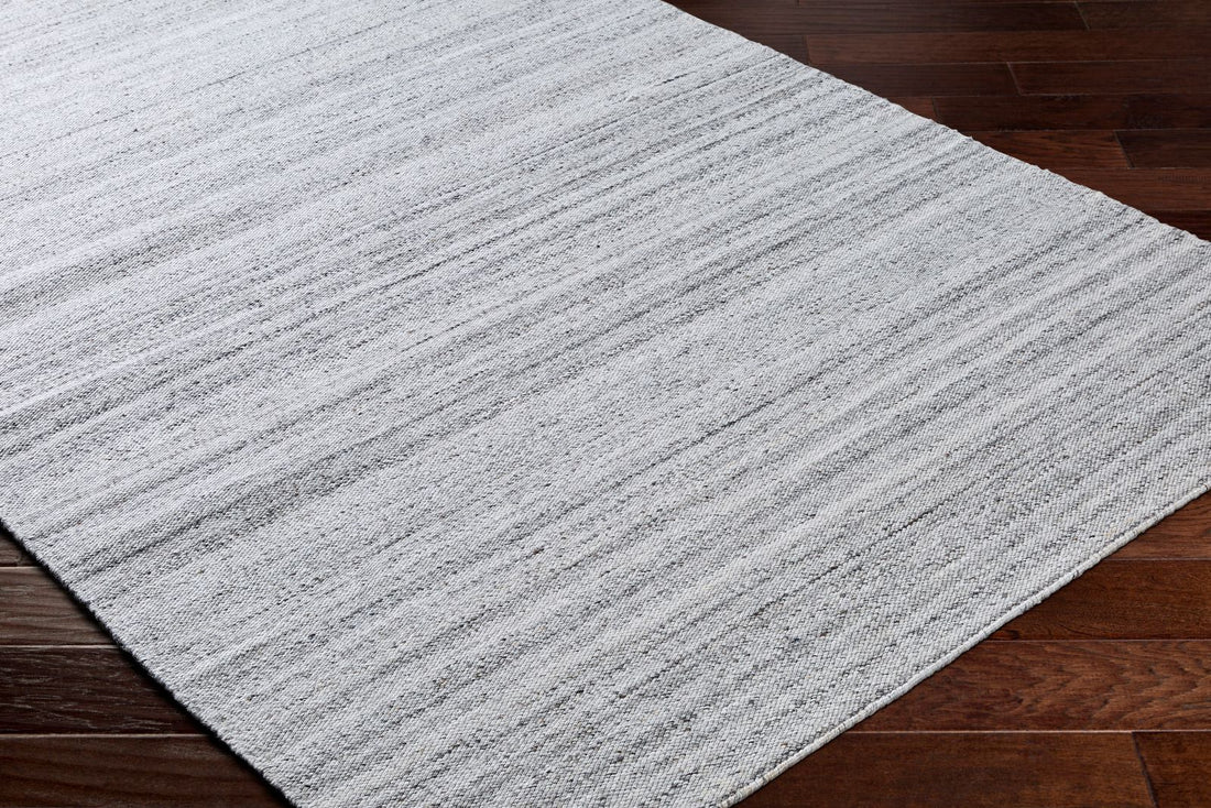 Hand Woven Verna Cream and Light Grey Striped Recycled Pet Yarn Rug