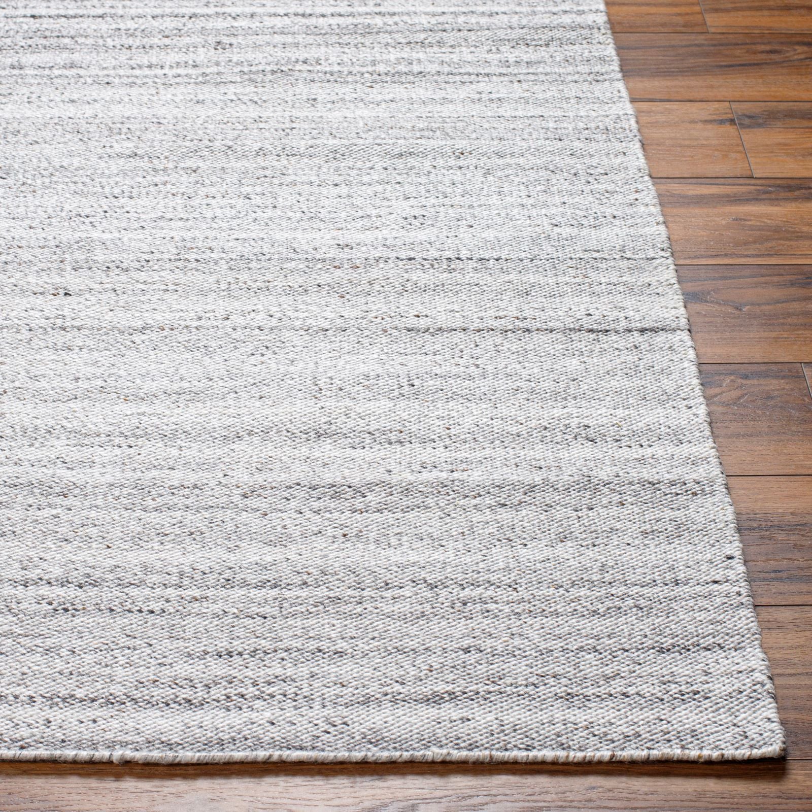 Hand Woven Verna Cream and Light Grey Striped Recycled Pet Yarn Rug