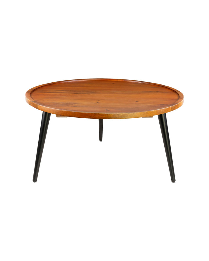 Mango Wood Coffee Table with Iron Leg | Square Accent Table